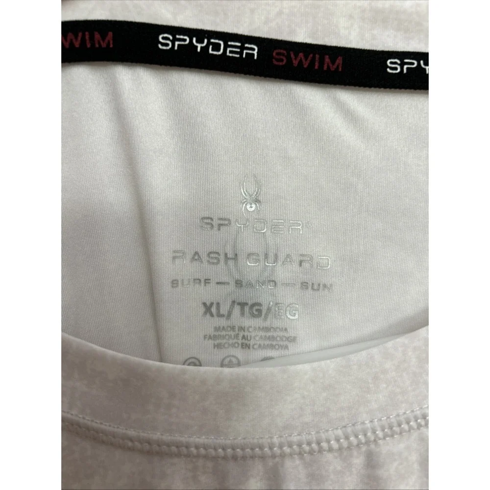 Spyder Swim Rash Guard Surf Shirt Men's Sz XL Gray L/S UPF 50+ Logo Spell Out